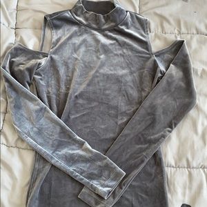 Gray velvet Aeropostale top
